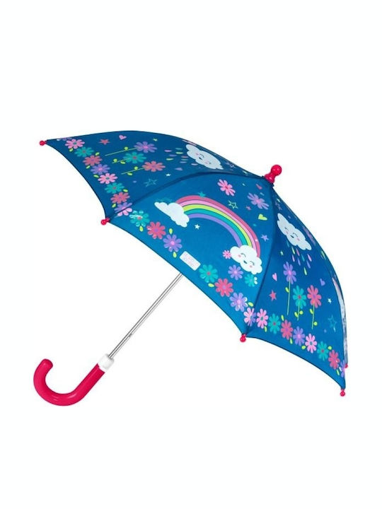 Stephen Joseph Kids Curved Handle Umbrella Rainbow with Diameter 69cm Blue