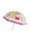 Chanos Kinder Regenschirm Gebogener Handgriff Peppa Pig Bunt mit Durchmesser 45cm.