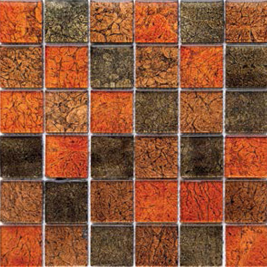 Karag D12 Placă Perete Bucătărie / Baie Sticlă Mat 30.5x30.5cm Multicolor