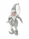 Iliadis Christmas Fabric Elf Figure Silver 30cm