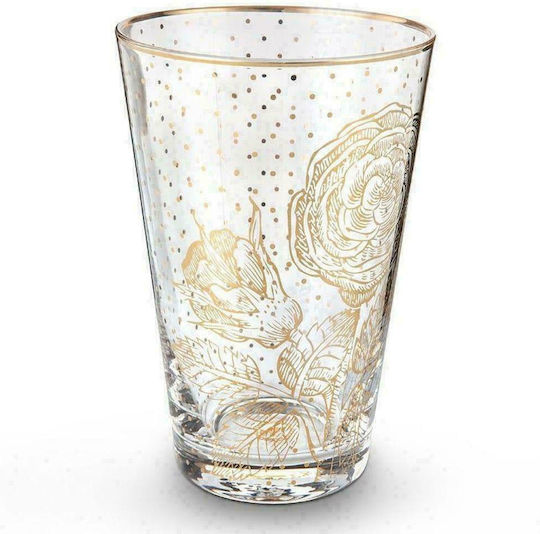 PiP Studio Royal Ποτήρι Νερού από Γυαλί Golden Flower 370ml
