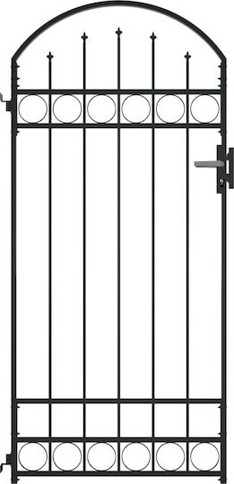 vidaXL Metal Fence Gate with Spears in Black Color 2.0x1.0m
