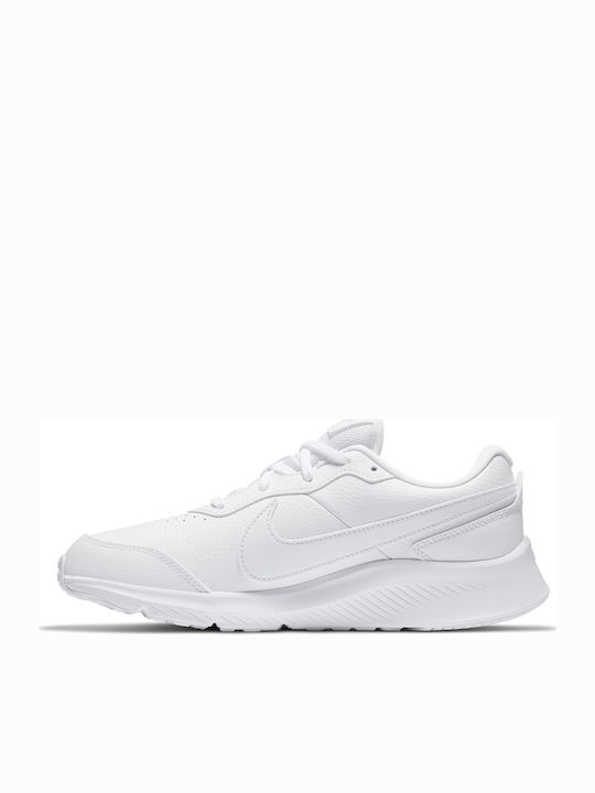 Varsity Leather GS Kids Sports Shoes Running with Laces White