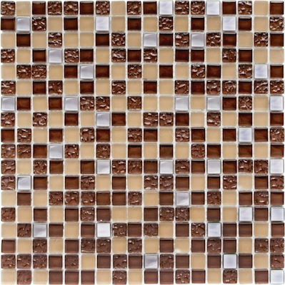 Karag D18 Kitchen Wall / Bathroom Gloss Glass Tile 30.5x30.5cm Multicolour