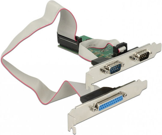 DeLock Κάρτα PCIe σε 3 θύρες DB25 Parallel / RS232 DB9 Serial
