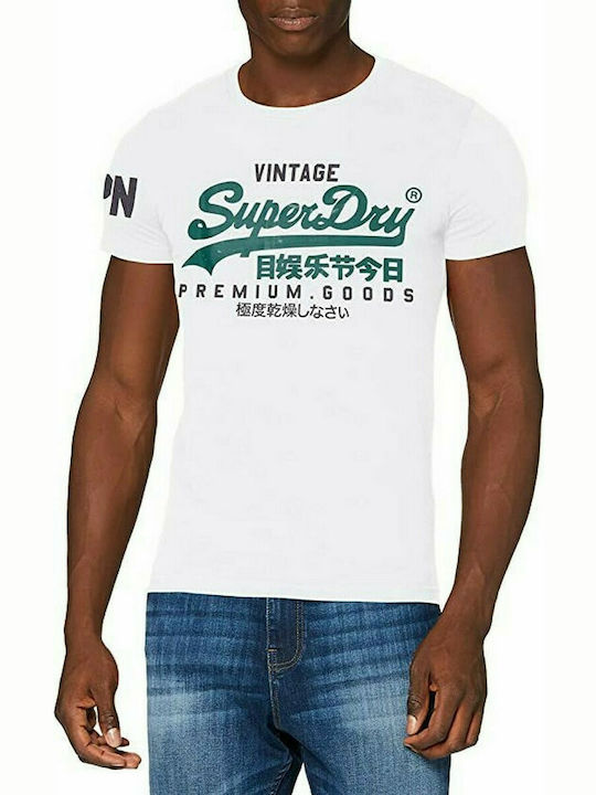 Superdry Vintage Ανδρικό T-shirt Λευκό με Λογότυπο