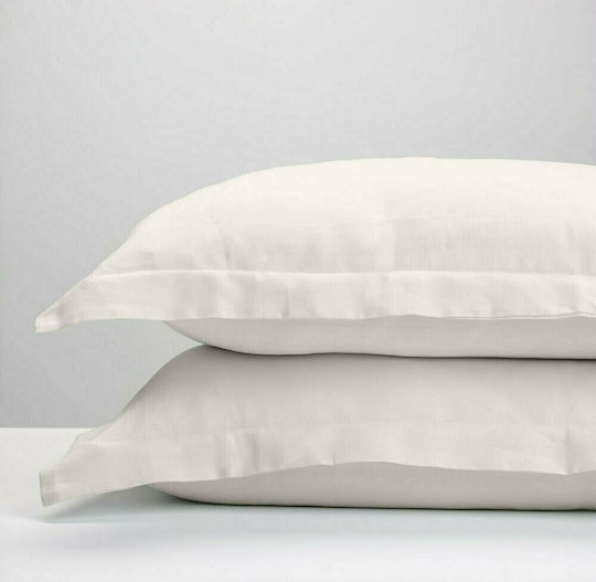 Sunshine Satin Σετ Μαξιλαροθήκες Oxford Ecru 50x70εκ.
