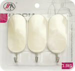 Plastic Hanger Kitchen Hook with Sticker White 3pcs 00402549