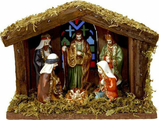 Small Illuminated Manger 20x15x15 cm