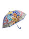 Chanos Kids Curved Handle Auto-Open Umbrella Gormiti with Diameter 45cm Multicolour