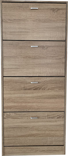 Suport pentru pantofi cu 4 Rafturi Bej L63xW24xH150cm