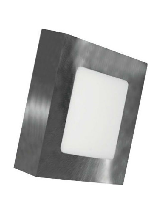 Aca Square Metallic Recessed Spot with Integrated LED and Cool White Light 8W 520Lm Silver 12x12cm.