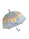 Chanos Kids Curved Handle Umbrella Paul Frank with Diameter 48cm Multicolour