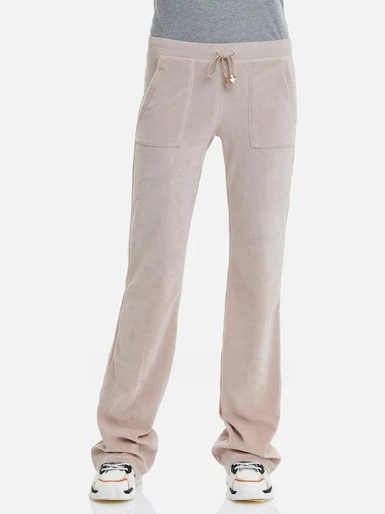 SugarFree Sweatpants Flared Velvet Beige