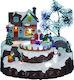 XMASfest Christmas Illuminated Decorative Village with Battery with Movement