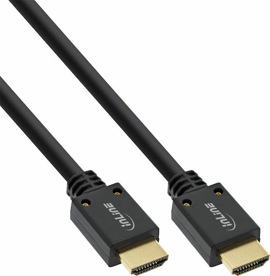 InLine HDMI 2.1 Ultra High Speed 48Gbps 4K 120Hz HDR VRR Free Angle (180°) Cable HDMI male - HDMI male 2m Μαύρο