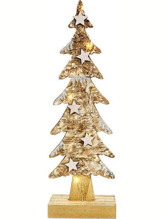 Aca Christmas Decorative Illuminated Wood Tree 40cm IP20 Battery Beige