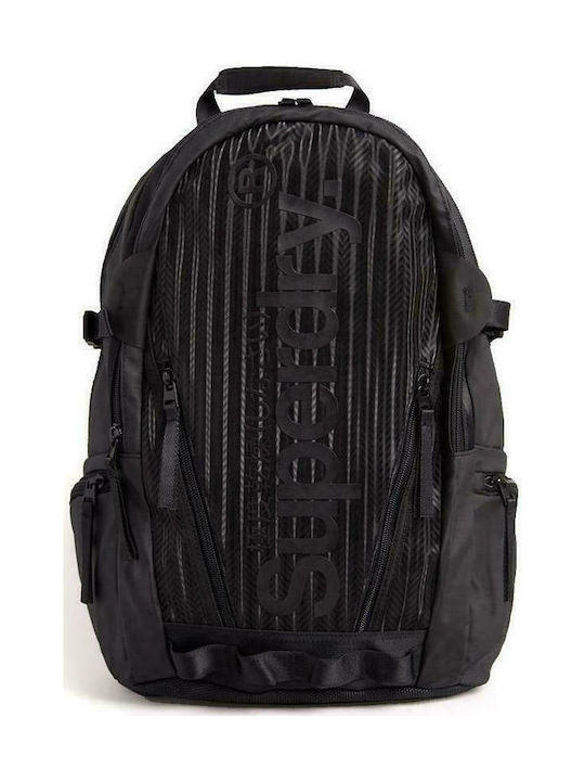 Superdry Thomas Tarp Backpack Υφασμάτινο Σακίδιο Πλάτης Μαύρο