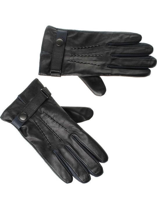 Men's Leather Gloves Black/Blue 98950