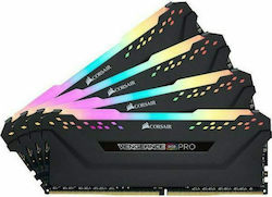 Corsair Vengeance RGB Pro 64GB DDR4 RAM με 4 Modules (4x16GB) και Ταχύτητα 3600 για Desktop