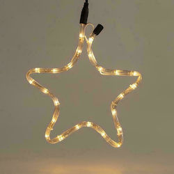 Eurolamp Χριστουγεννιάτικο Διακοσμητικó Κρεμαστό Αστέρι Φωτιζόμενο Πλαστικό Λευκό 29x32εκ.