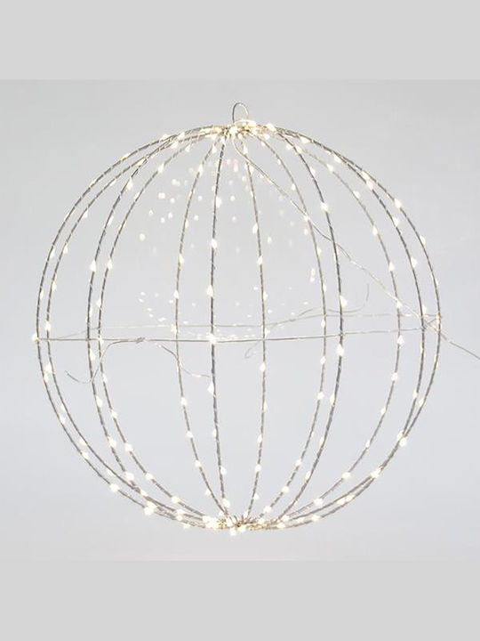 Eurolamp Φωτιζόμενη Χριστουγεννιάτικη Πλαστική Φιγούρα Μπάλα Λευκή 20x20x20εκ.