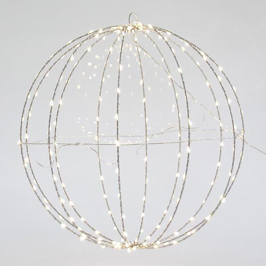 Eurolamp Осветена Коледна Пластмасова Фигура Топка Бяла 20x20x20см.