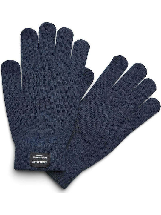 Jack & Jones Μπλε Ανδρικά Πλεκτά Γάντια Αφής