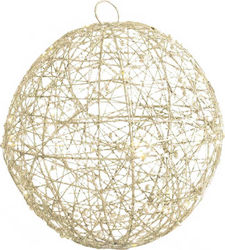 Eurolamp Illuminated Christmas Plastic Decorative Ball White Battery 66x66x33cm. Outdoor Use