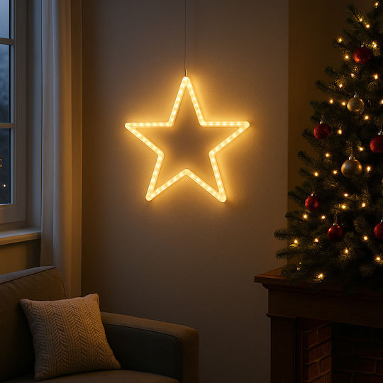 Eurolamp Plastic Illuminated Christmas Decorative Pendant Star 56x56cm Warm White