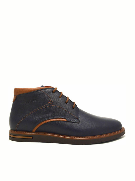 Softies Leather Navy Blue Men's Boots Anatomical