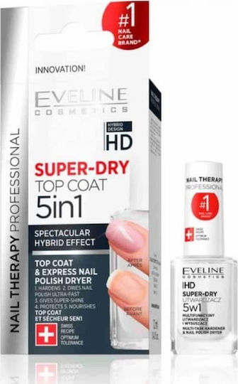 Eveline 5 In 1 Deckschicht für normale Nagellacke Schnelltrocknend 12ml