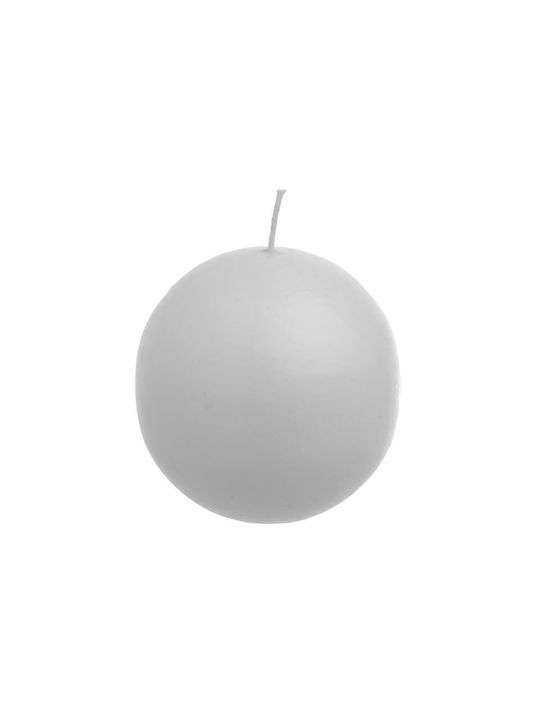Inart Decorative Candle Ball White Ivory 8x8cm