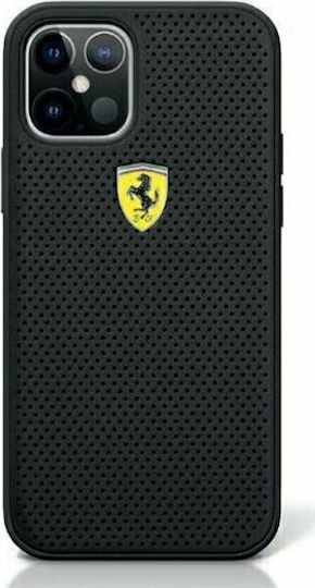 Ferrari Perforated Back Cover Πλαστικό Μαύρο (iPhone 12 / 12 Pro)