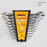 Finder Set 10 German Wrenches with Socket Size 7-27mm