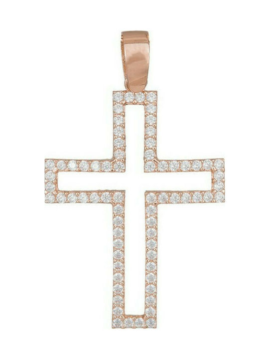 Σταυροί Βάπτισης - Αρραβώνα Ροζ gold διάτρητος σταυρός Κ14 036996 036996 Γυναικείο Χρυσός 14 Καράτια