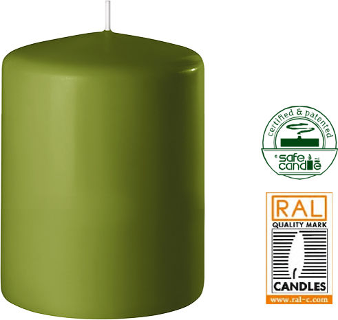 Zaros Decorative Candle Olive Green Matte 7x8cm