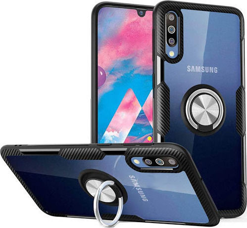 Carbon Ring Tough Задна корица Пластмаса Черен (Galaxy A50)