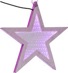 Iliadis Plastic Illuminated Christmas Decorative Hanging Star 2pcs Pink