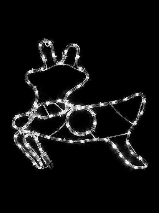 Aca Christmas Plastic Rope Light in Shape Reindeer White 49x47x49cm