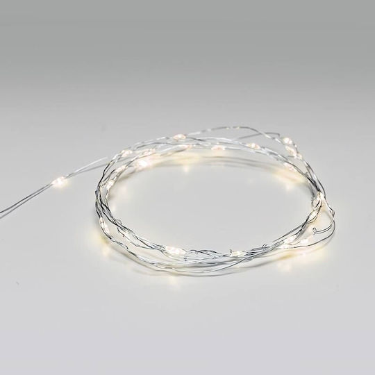 20 Светлини LED 2m. Топъл бял На батерия тип Лента 1бр