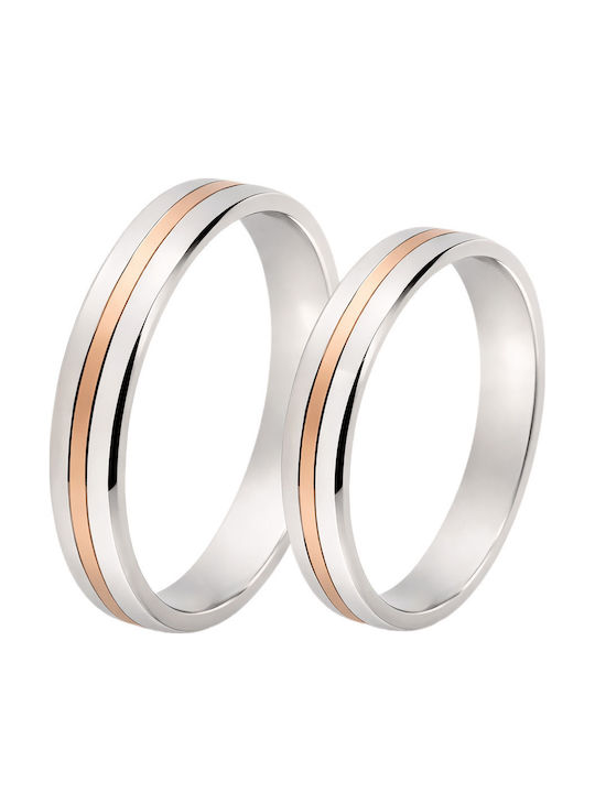 Maschio Femmina Eternity Wedding Rings Bicolour 14K