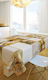 Saint Clair Christmas Stain-resistant Tablecloth Fabric Beige L145xW145cm.