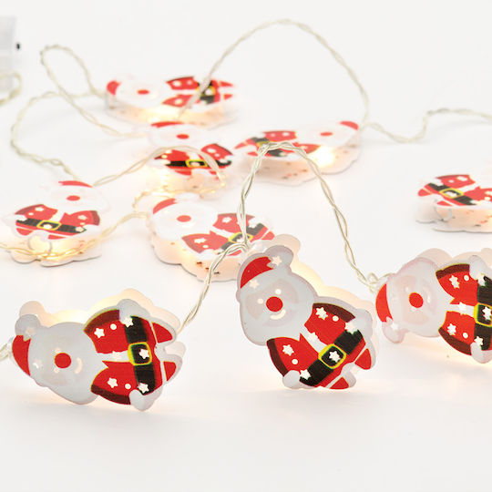 10 Lights LED 1.35m. Warm White Battery in String 1pcs