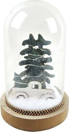 Christmas Illuminated Decorative Jar 12x12x18cm Plastic with Car 12x18cm