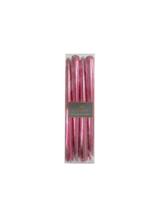 Decorative Candle Taper Pink 25cm 4pcs