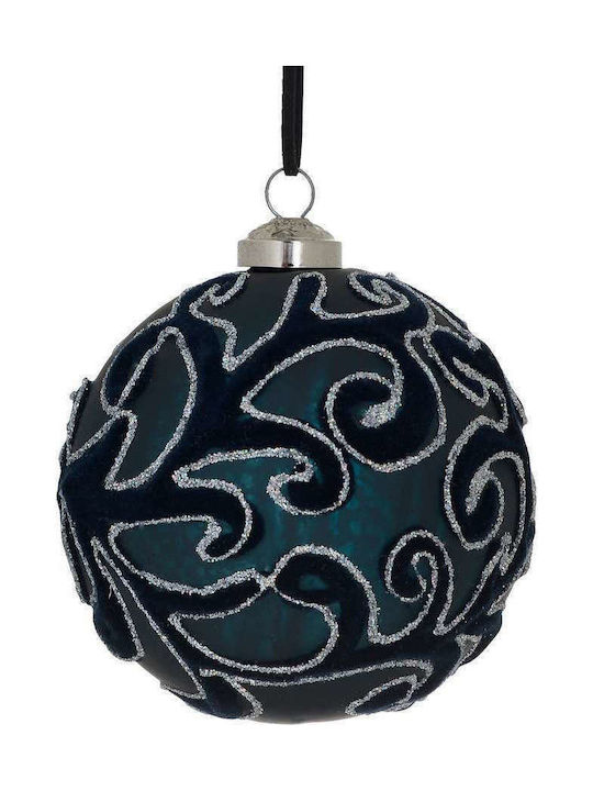 Hanging Ball Ornament Ornament Glass Blue 8cm Set 6pcs