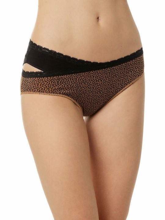 Minerva Women's Slip 2Pack with Lace Black/Animal Print