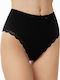 Minerva High-waisted Women's Slip with Lace Black