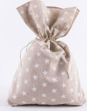 Eurolamp Fabric Christmas Sack for Gift Beige 34x47cm.